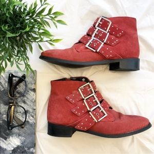 Red Ankle Boots